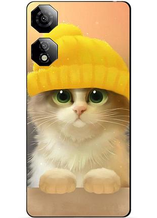 Чехол силиконовый бампер для zte nubia neo 2 5g с рисунком котик в шапке