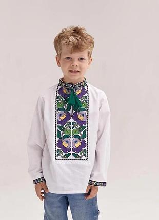 Вишиванка для хлопчика фіолетова