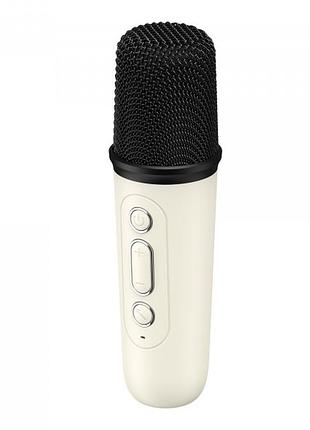 Портативна колонка караоке havit hv-sk819bt 5вт бежевий bluetooth мікрофон для співу колонка