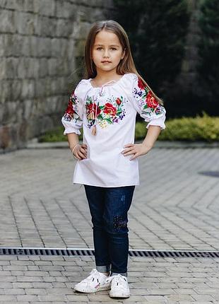 Вишиванка для дівчинки лада біла