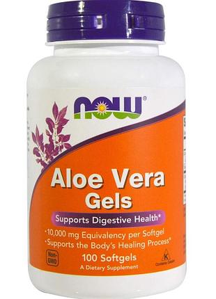 Алоэ вера (aloe vera), now foods, 100 капсул