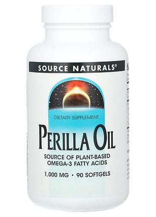 Масло периллы, perilla oil, source naturals, 90 гелевых капсул (333 мг в капсуле)