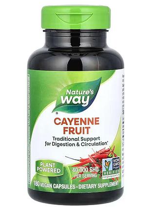 Кайенский перец, cayenne, nature's way, 40,000 shu/g, 180 веганских капсул