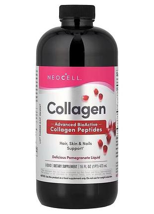 Колаген 1 та 3 типу, collagen type 1 & 3 liquid, neocell, рідкий, концентрат гранату, 473 мл