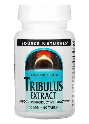 Трибулус экстракт, tribulus, source naturals, 750 мг, 60 табл.