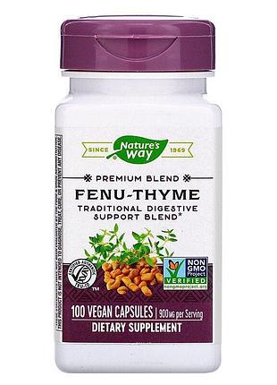 Пажитник-тимьян, fenu-thyme, nature's way, 900 мг, 100 веганских капсул (450 мг в капсуле)