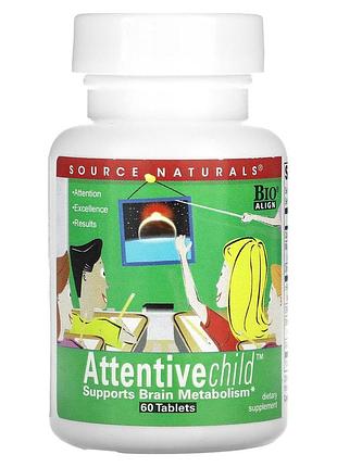 Внимательный ребенок, attentive child, source naturals, 60 таблеток