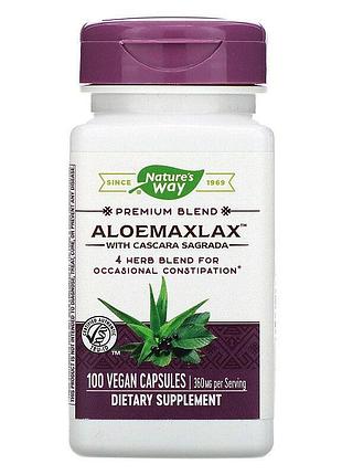 Каскара саграда с алоэ, aloemaxlax, nature's way, 360 мг, 100 веганских капсул