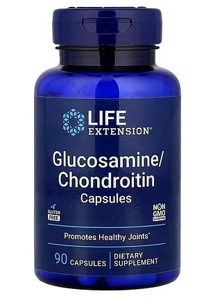 Глюкозамин, хондроитин, glucosamine/chondroitin, life extension, 90 капсул