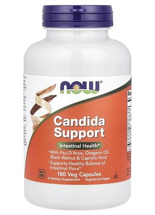 Противокандидное средство, candida support, now foods, 180 вегетарианских капсул