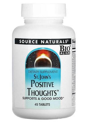 Поддержка нервной системы (зверобой), st. john's positive thoughts, source naturals, 45 таблеток