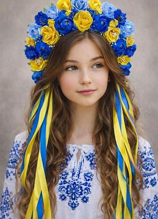 Обруч віночок великий блакитний