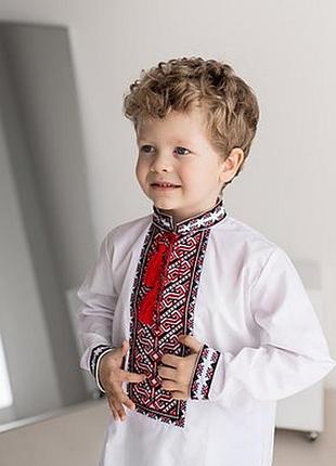 Вишиванка для хлопчика червона вишивка 104