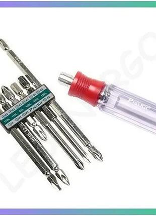 Реверсивна викрутка з набором біт 10 в 1 pro'skit sw-9109d для зборки та ремонту інструмент для майстра