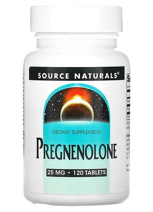 Прегненолон, pregnenolone, source naturals, 25 мг, 120 таблеток