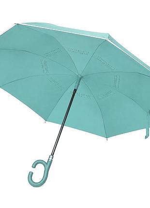 Парасолька навпаки lesko up-brella 1160 smoke green тростина зворотного складання