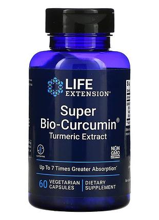 Куркумин, super bio-curcumin, life extension, супер-био, экстракт куркумы, 60 вегетарианских капсул