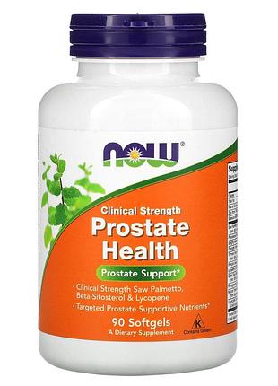 Поддержка простаты, clinical strength prostate health, now foods, 90 гелевых капсул