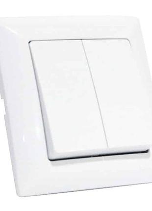 Выключатель двухклавишный horoz electric tina белый (112-005-0003)