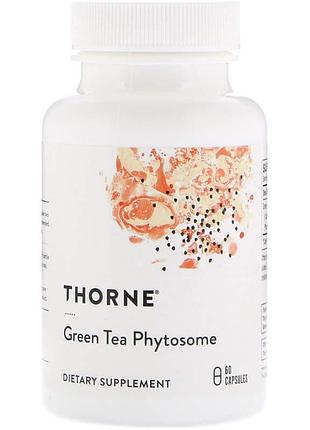 Зелений чай, green tea phytosome, thorne, 60 капсул (250 мг в капсуле)