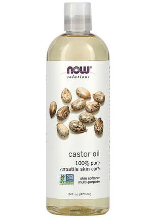 Касторовое масло, castor oil, now foods, solution oils, 473 мл.
