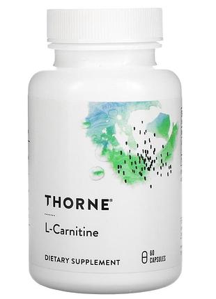 L-карнитин, l-carnitine, thorne, 60 капсул