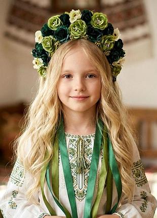 Обруч віночок великий зелений