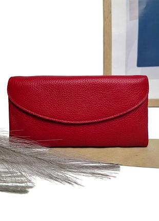 Гарний жіночий шкіряний гаманець червоний арт.8826 red/black genuine leather (54)