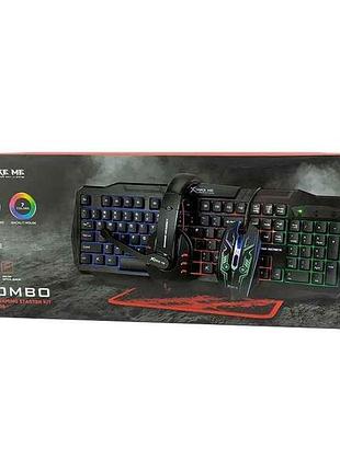 Набор usb клавиатурамиша игровой cm-406 4in1 usb черный тм xtrike