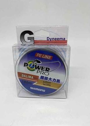 Шнур 0,35мм 20,8кг 100м серый sm-y-26-035 тм shimano powerpro