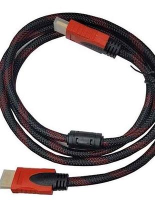 Кабель hdmi hdmi-hdmi с ферритовыми фильтрами красный черный 1.5м тм vbk