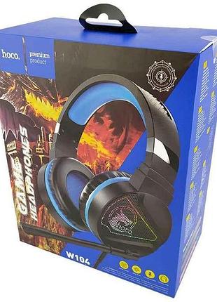 Навушники ігрові компютерні hoco w104 сині тм hoco