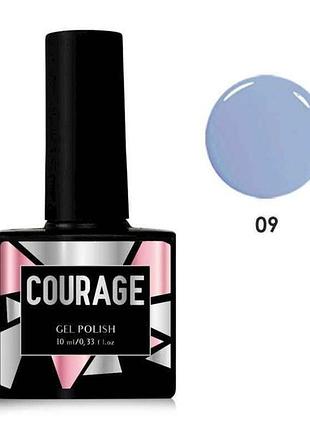 Гель-лак 10мл для ногтей no009 голубая нежность тм courage