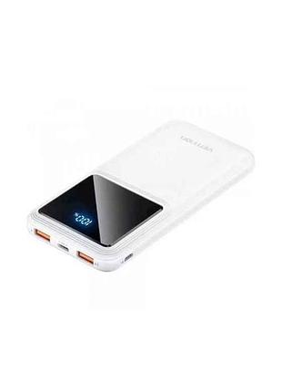 Power bank 10000mah a38q pd20w/кабель type-c to type-c 22.5w и lightning 15w белый тм konfulon