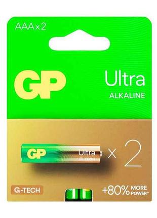 Батарейка щелочная lr03/aaa ultra alkaline 1.5v 24au21-sb2 2шт (блистер) тм gp