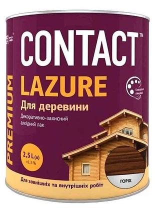 Лазур 2,5л для деревини горiх тм contact