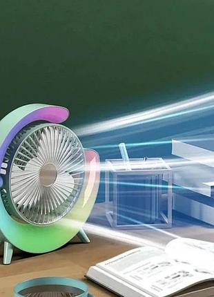 Вентилятор электрический usb 3-скоростной с цветной подсветкой 180° бесшумный
