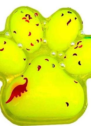 Игрушка антистресс сквиш лапка 12см прозрачно/салатовая тм китай