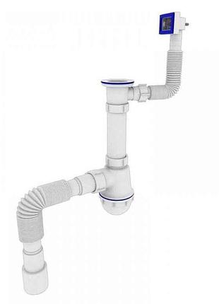 Сифон для кухні з різьб. випуском та прям. переливом sk-04-а 1 1/2 x40 тм zerix