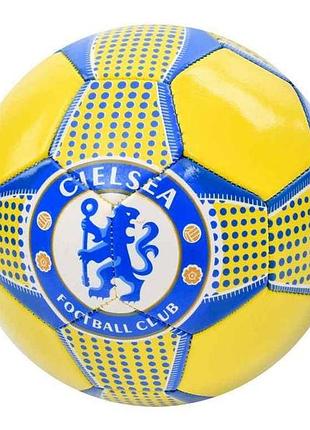 Мяч футбольний розмір 5 пвх вага 300г жовто-блакитний ev-3349 chelsea тм metr