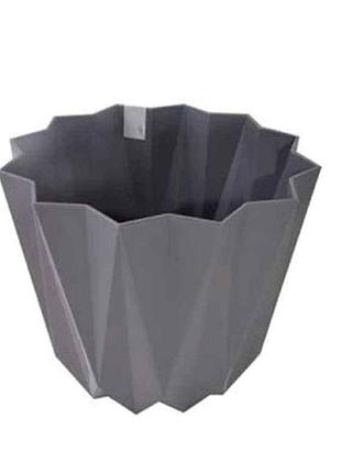 Горшок для цветов 2,25л prizma (15,5х13см) (антрацит) тм elif plastik