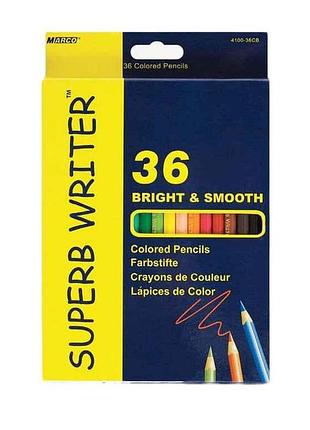 Карандаши superb writer 36 цветов no4100-36cb тм marco