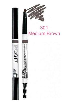 Карандаш д/глаз и бровей с щеточкой medium brown profi touch eyebrow 301 1 g тм