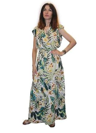 Сукня арт. 8915 / пальмы и цветы- желто-белое l-xl тм yasili