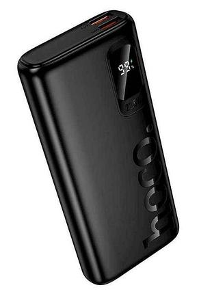Power bank 10000mah j158 pro 3a/2usb/22.5w/pd20w/led дисплей чорний тм hoco