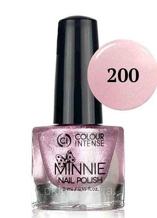 Лак для ногтей 5мл мini 200 шиммер розовый тм colour intense