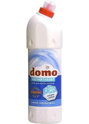 Гель для мытья унитаза 1л щелочной снежное сияние тм domo