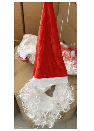 Колпак новогодний с бородой 28*70см r96007 тм stenson