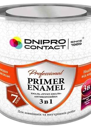 Грунт-емаль сріблястий 2,8кг 3 в 1 тм dnipro contact