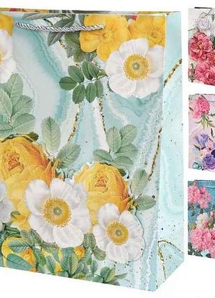 Пакет подарунковий s flowers 3d 8*24*8.5см r34427-s тм stenson